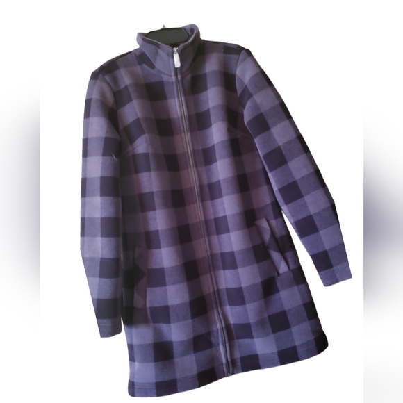 Denim & Co. Women Plaid Print Sherpa Lined Fleece Coat NWT - Picture 2 of 10